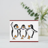 Tanzpinguine Postkarte (Stehend Vorderseite)
