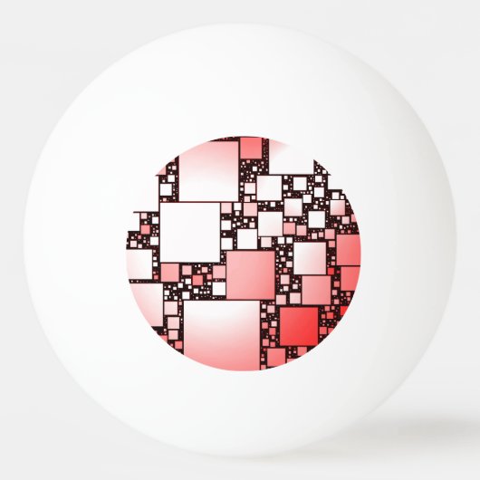 Tanzpong-Ball auf Rot und Weiß Square Tischtennisball (Vorderseite)