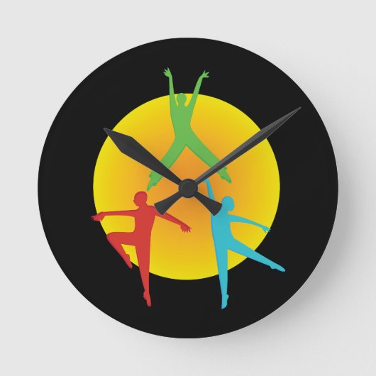 Tanzposen Runde Wanduhr (Vorderseite)