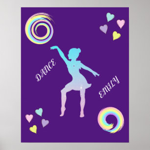 Tanzposter mit Herzen & Wirbel. Poster