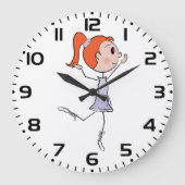 Tanzprincess Niedlich Ballerina Strichmännchen Große Wanduhr (Vorderseite)