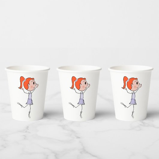 Tanzprincess Niedlich Ballerina Strichmännchen Pappbecher