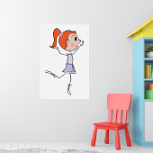 Tanzprincess Niedlich Ballerina Strichmännchen Poster