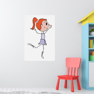 Tanzprincess Niedlich Ballerina Strichmännchen Poster