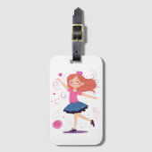 Tanzprinzessin Ballerina Gepäcktag für Mädchen Gepäckanhänger (Vorderseite Vertikal)