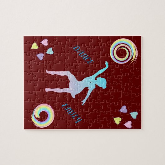 Tanzpuzzle mit Herzen & Wirbel. Puzzle (Horizontal)