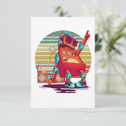 Tanzroboter Dankeskarte (Stehend Vorderseite)