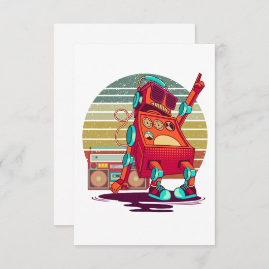 Tanzroboter Dankeskarte (Vorne/Hinten)