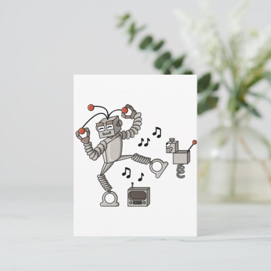 Tanzroboter Postkarte (Stehend Vorderseite)