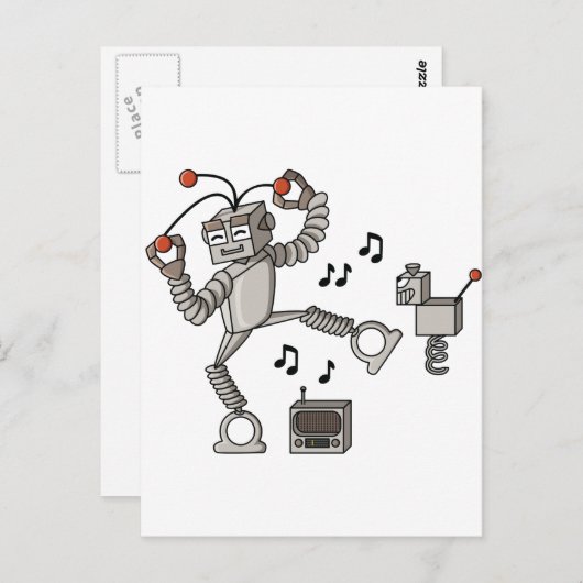 Tanzroboter Postkarte (Vorne/Hinten)