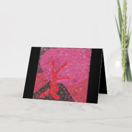 Tanzroter Baum mit Glitzer Tu B'Shvat ט ״ ו ב ש ב Feiertagskarte