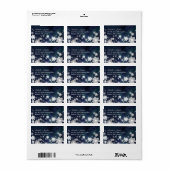 Tanzschnee-Blume Winter-Hochzeitsplattform Adressaufkleber (Vorne)