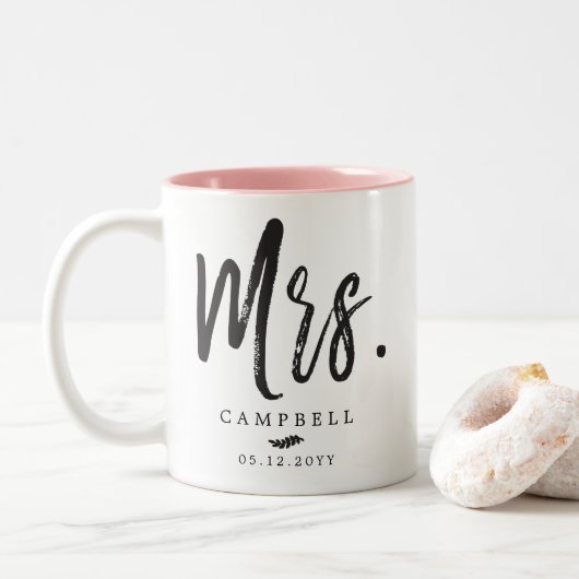 Tanzschrift| Herr und Frau Zweifarbige Tasse (Mit Donut)