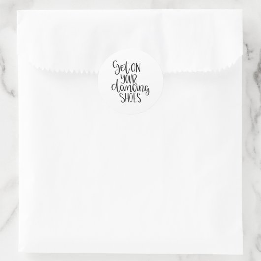 Tanzschuhe anziehen runder aufkleber (Tasche)