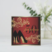 Tanzschuhe - Fantastische 50. Geburtstagseinladung Einladung (Stehend Vorderseite)