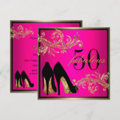 Tanzschuhe - Fantastische 50. Geburtstagseinladung Einladung (Vorne/Hinten)