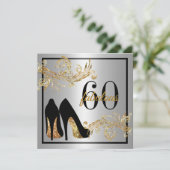 Tanzschuhe - Fantastische Einladung zum 60. Geburt (Stehend Vorderseite)