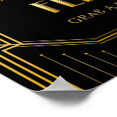Tanzschuhe Hochzeitszeichen | Gatsby Art Deco Poster (Ecke)