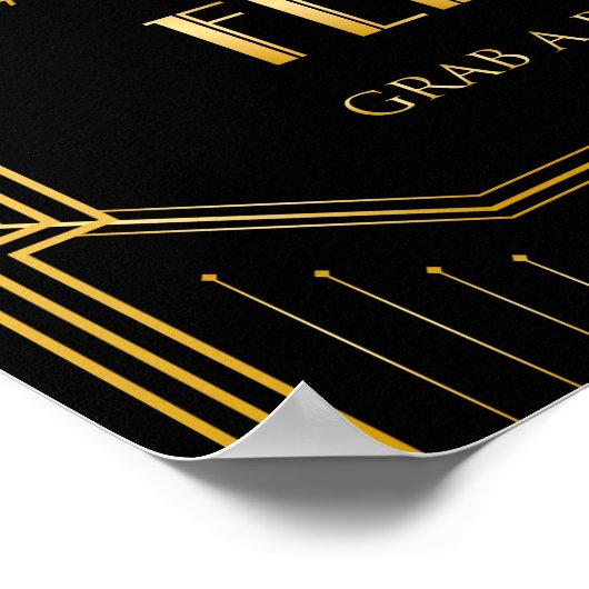Tanzschuhe Hochzeitszeichen | Gatsby Art Deco Poster (Ecke)