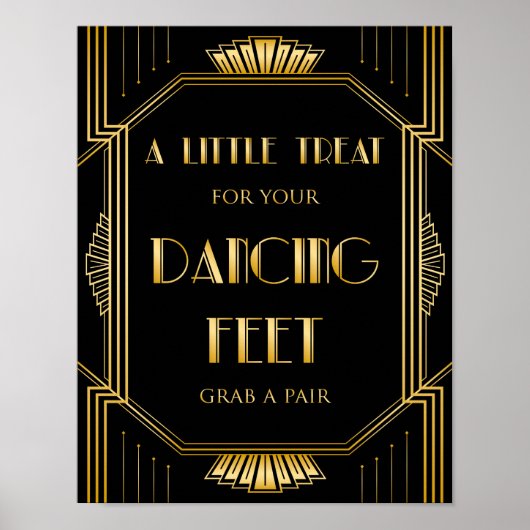 Tanzschuhe Hochzeitszeichen | Gatsby Art Deco Poster (Vorne)