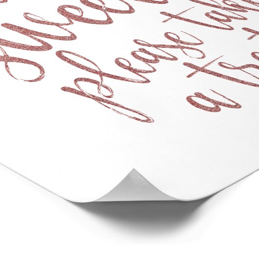 Tanzschuhe Rose Gold Glitzer 8x10 Hochzeitszeichen Poster (Ecke)