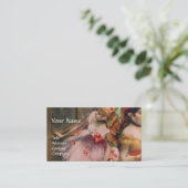 TANZSCHULE ,BALLERINA BALLETTANKER IN PINK VISITENKARTE (Stehend Vorderseite)