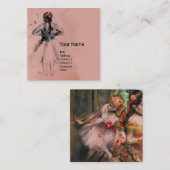 TANZSCHULE/BALLERINA BALLETTER IN PINK QUADRATISCHE VISITENKARTE (Vorne/Hinten)