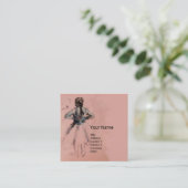 TANZSCHULE/BALLERINA BALLETTER IN PINK QUADRATISCHE VISITENKARTE (Stehend Vorderseite)
