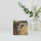 TANZSCHULE / BALLERINA BALLETTER QUADRATISCHE VISITENKARTE (Stehend Vorderseite)