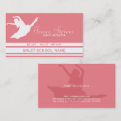 Tanzschullehrer in Weiß und Rosa Visitenkarte (Vorne/Hinten)