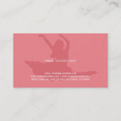 Tanzschullehrer in Weiß und Rosa Visitenkarte (Rückseite)