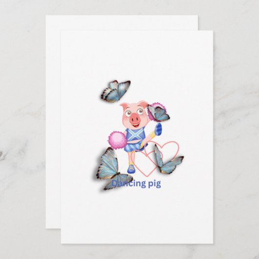 Tanzschwein Einladung (Vorne/Hinten)