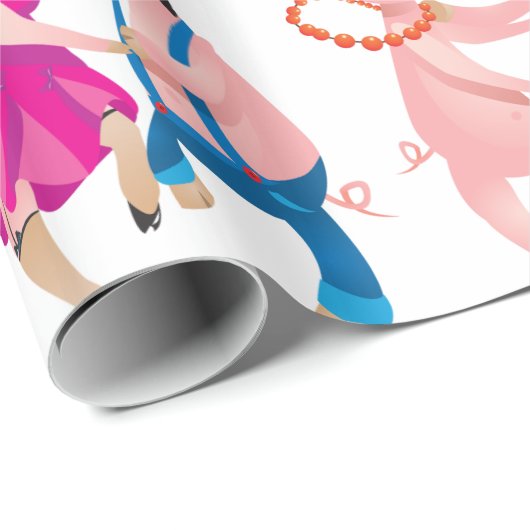 Tanzschweine Geschenkpapier (Rolleneckpunkt)