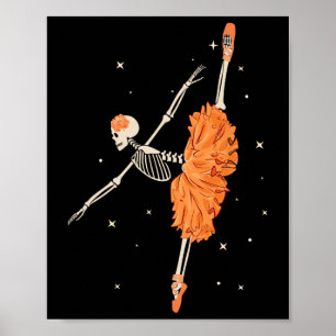Tanzskeleton Ballerina Ballerina Tanz Halloween Poster