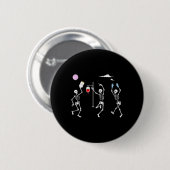 Tanzskeleton Funny Nurse Skeleton Halloween He Button (Vorne & Hinten)