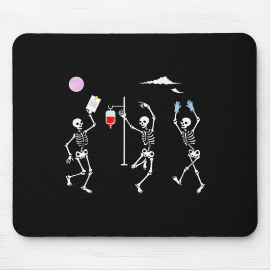 Tanzskeleton Funny Nurse Skeleton Halloween He Mousepad (Vorne)