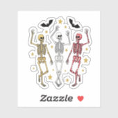 Tanzskeleton Halloween Aufkleber (Blatt)