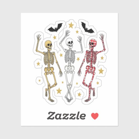 Tanzskeleton Halloween Aufkleber (Blatt)
