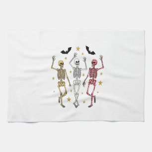 Tanzskeleton Halloween Geschirrtuch