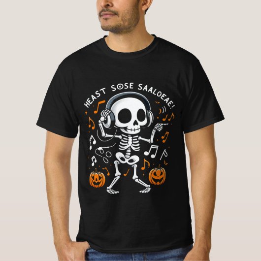 Tanzskeleton Halloween Music Party T - Shirt (Vorderseite)