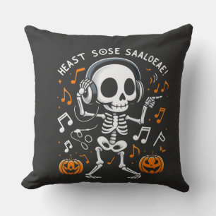 Tanzskeleton Halloween Music Party T - Shirt Kissen