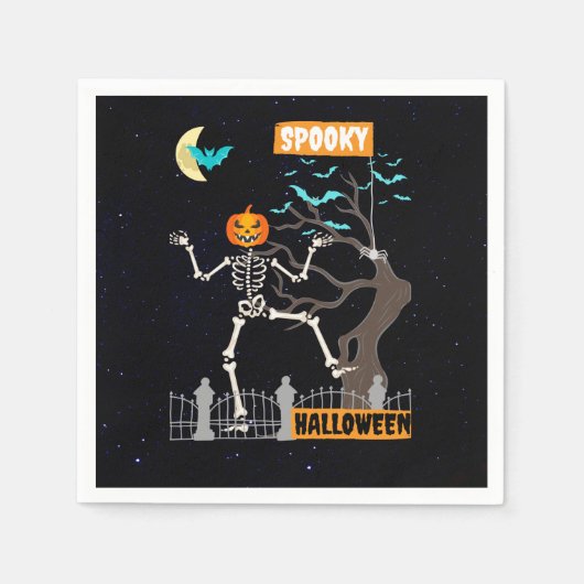 Tanzskeleton Halloween Paper Napkins Serviette (Vorderseite)