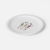 Tanzskeleton Halloween Pappteller (Schrägansicht)