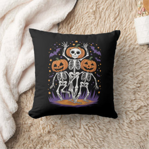 Tanzskeleton Halloween Pumpkin Kissen