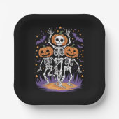Tanzskeleton Halloween Pumpkin Pappteller (Vorderseite)