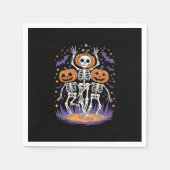 Tanzskeleton Halloween Pumpkin Serviette (Vorderseite)