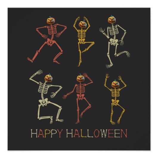 Tanzskeleton Halloween Shirt, KürkenkHalloween Poster (Vorderseite)