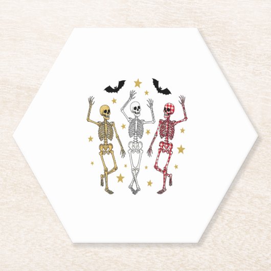 Tanzskeleton Halloween Untersetzer (Vorderseite)