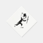 Tanzskeleton in Tuxedo und Top Hat mit Cane C Serviette (Ecke)