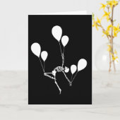 TANZSKELETON MIT BALLOONS HALLOWEN KARTE (Gelbe Blume)